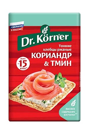 100g Dr. Körner Dünnes Knäckebrot mit Koriander und Kreuzkümmel // Хлебцы Тонкие ржаные с Кориандром и Тмином 