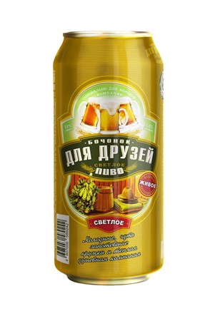 0,9l Trehsosensky Bier Bochonok d.Druze Plato 11° alc4,5% // Трехсосенский Пиво Бочонок для друзей, живое