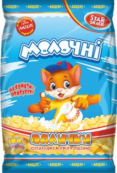 50g Star Snack Maisstäbchen mit Milcharoma  // Star Snack Кукурузные Палочки Семейные, Молочные 50g Star Snack Maisstäbchen mit Milcharoma  // Star Snack Кукурузные Палочки Семейные, Молочные