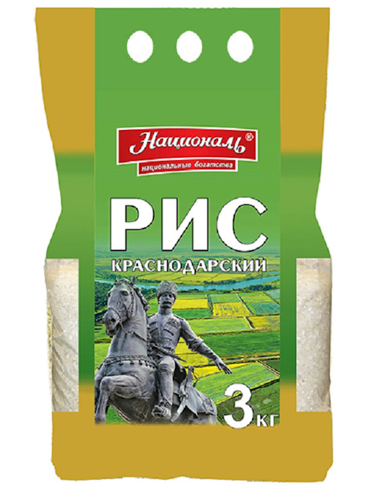 3 kg National Reis Krasnodar rundkorn, poliert  // Рис Краснодарский 