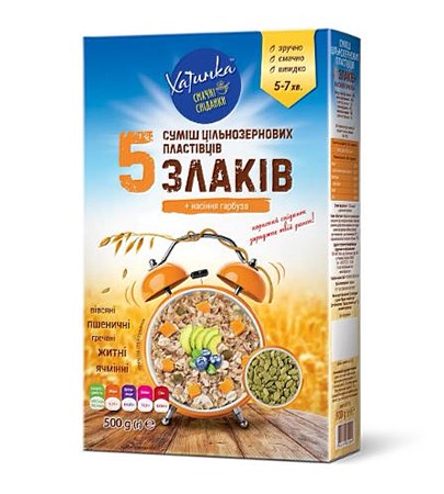 500g Hatinka Getreidemischung aus 5 Getreidearten // Смесь зернових хлопьев 5 злаков + семена тыквы 