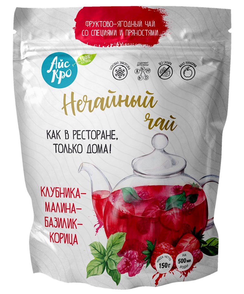 150g ICECRO  Früchtemischung aus Himbeere, Erdbeere  // Малино-клубничный чай с базиликом и корицей 150g ICECRO  Früchtemischung aus Himbeere, Erdbeere  // Малино-клубничный чай с базиликом и корицей