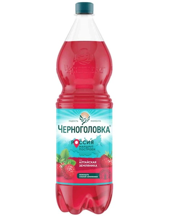 1,5l Chernogolovka Limonade mit Erdbeeregeschmack PET // Черноголовка Напиток безалкогольный со вкусом Земляники 
