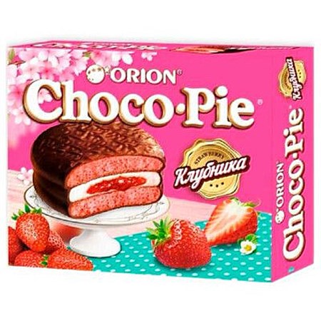360g Orion Kekse Choco Pie mit Erdbeergeschmack // Печенье Орион Choco Pie
