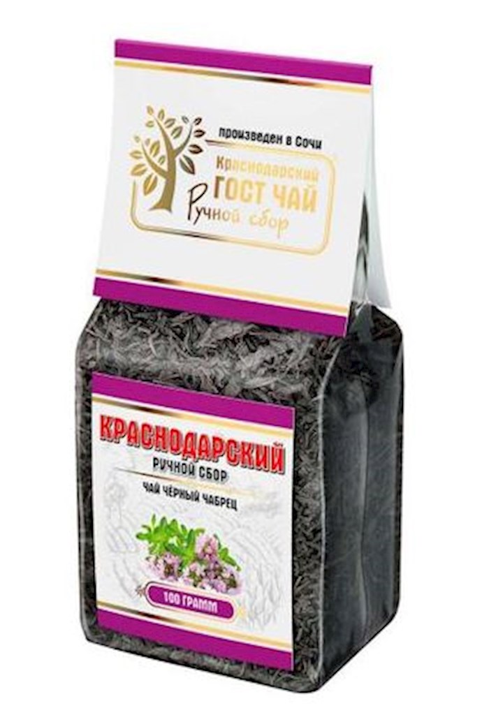 100g KrasnodarGostTee Schwarzer Tee „Thymian“   // Черный чай «Чабрец» 