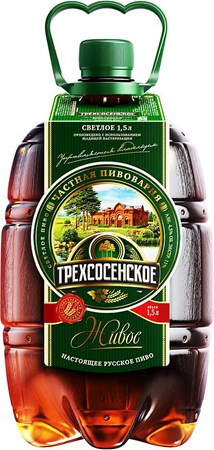 1,3l Trehsosensky Bier hell Plato 11°, alc4,5% // Трехсосенский Пиво светлое живое