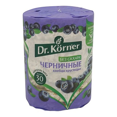 100g Dr. Körner Knäckebrot Heidelbeergeschmack // Хлебцы хрустящие Злаковый коктейль черничный