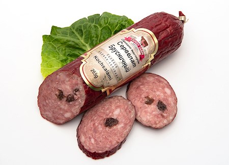 265g Family Farm Meat Kochsalami Servelat mit Preiselbeere // Сервелат Брусничный