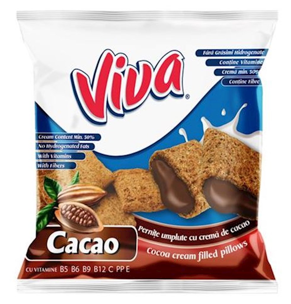 200g (RO) Viva Getreidekissen gefüllt mit Kakaocreme // Подушки с кремом из какао  200g (RO) Viva Getreidekissen gefüllt mit Kakaocreme // Подушки с кремом из какао