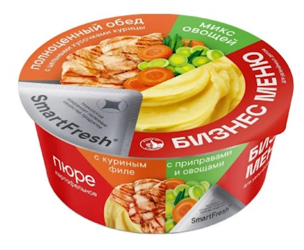 110g Big Lunch Kartoffelpüree mit Hähnchen und Gemüse // Пюре вкус куринное филе с овощами