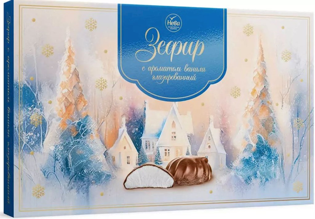 260g Neva Sevir in Schokolade  Vanillegeschmack  Fichte // Зефир с ароматом ванили, глазированный, Ель 