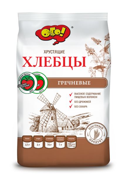 75g OGO! Knusperbrot aus Buchweizenmehl // Хлебцы хрустяшие гречневые