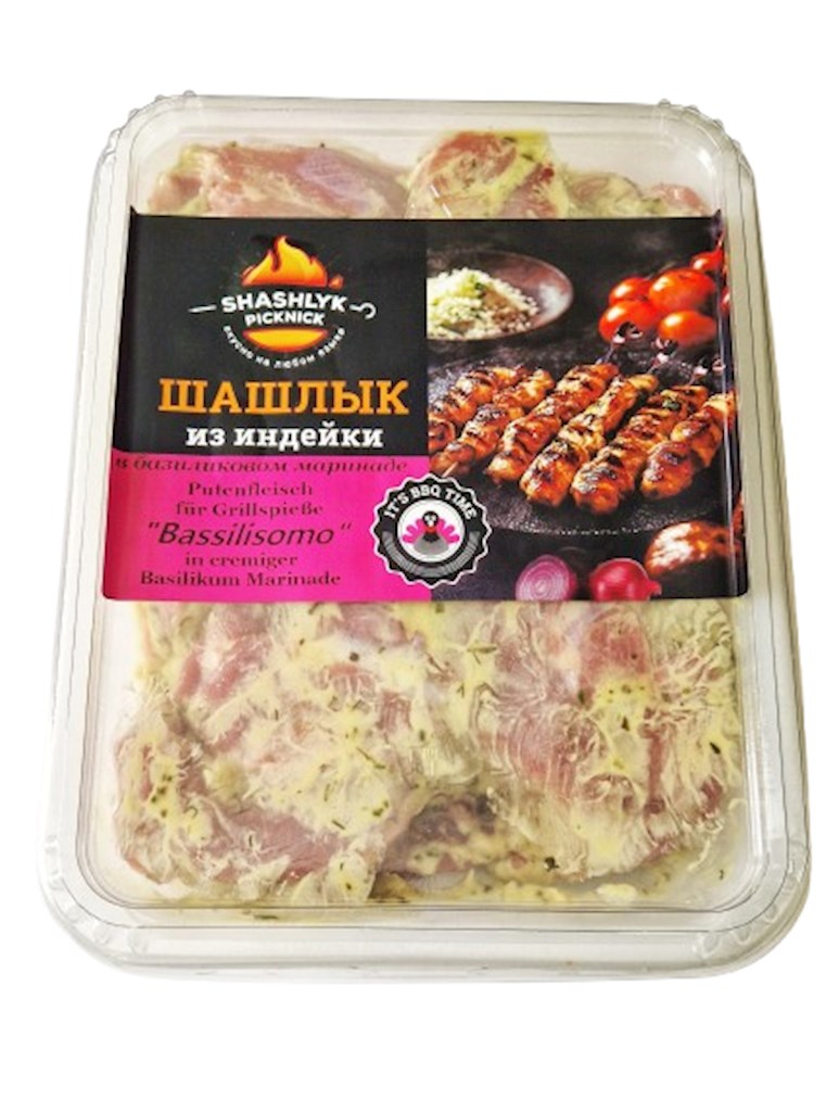 1,0 kg PICKNICK Schaschlik Pute Basilissimo -18°C //  ПИКНИК Шашлык из индейки Базилиссимо 
