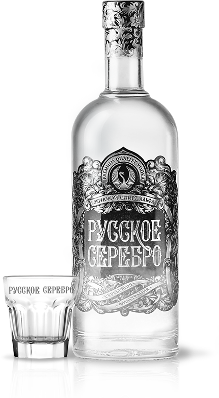 0,5L Wodka RUSSISCHES SILBER Alc.40% Vol. Geschenkbox GIFT-BOX ВОДКА РУССКОЕ СЕРЕБРО ПОДАРОЧНАЯ УПАК