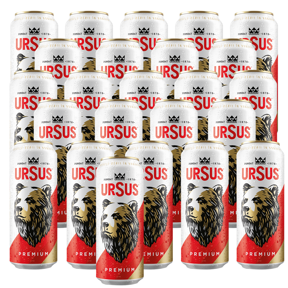 24xUrsus-2 24X0,5L Ursus Bier hell Alc.5,0% Premium Blechdose ПИВО РУМЫНСКОЕ PIWO BERE
