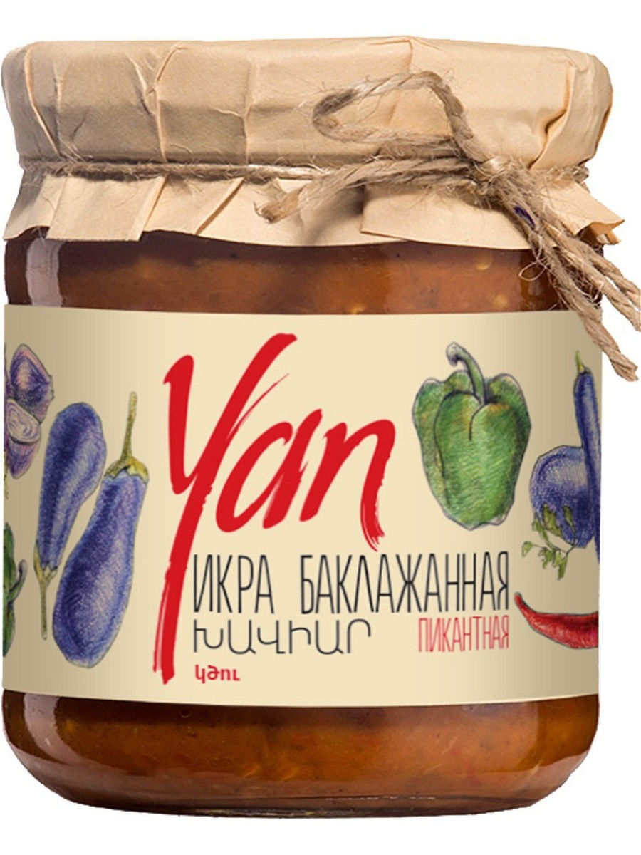 Auberginen-pikant_YAN 470g AUBERGINENKAVIAR von YAN PIKANT NACH ARMENISCHER ART FERTIGGERICHT ИКРА БАКЛАЖАННАЯ
