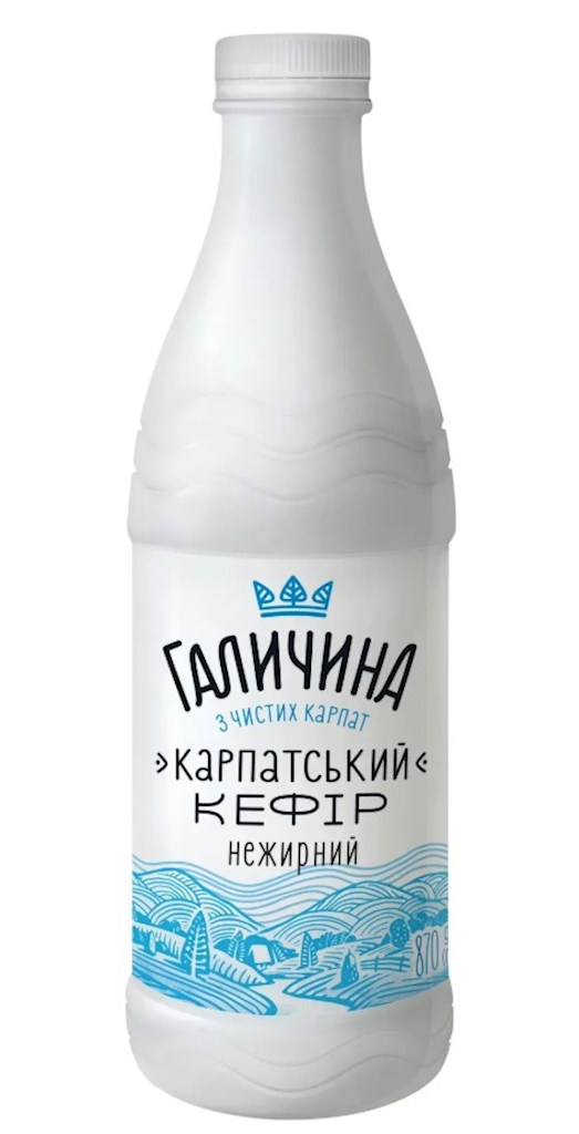 870g Galychyna Kefir Karpatskij 1% Fett // Кефір "Карпатський" ПЕТ 1% нежирний