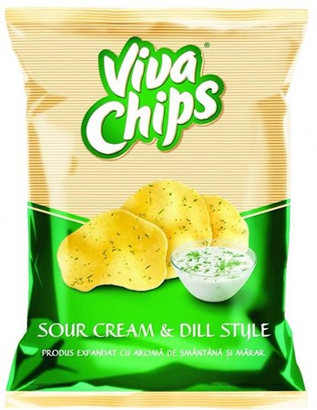 100g (RO) Viva Chips Kartoffelchips mit Sauerrahm, Dill  // Чипсы со вкусом сметаны, укропа 100g (RO) Viva Chips Kartoffelchips mit Sauerrahm, Dill  // Чипсы со вкусом сметаны, укропа