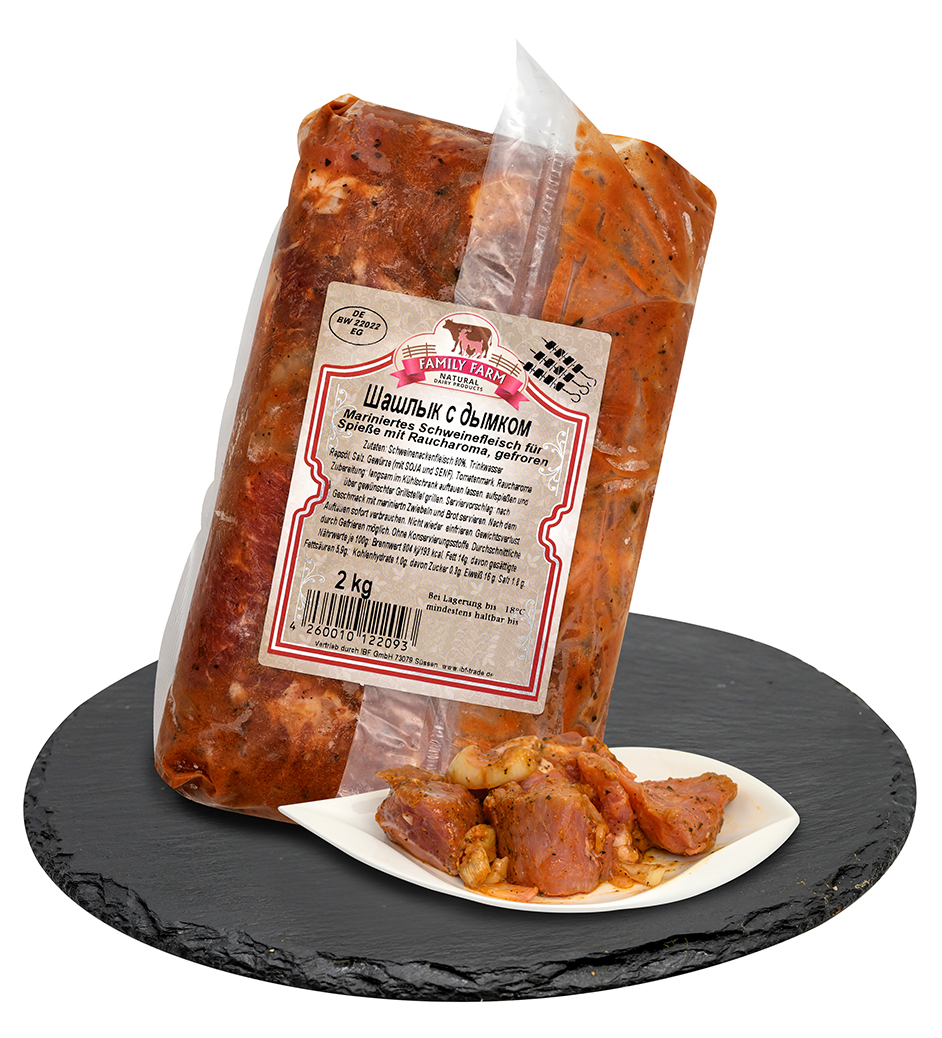 2,0 kg Schaschlik BBQ Raucharom Schweinefl. -18° // Шашлык BBQ с дымком