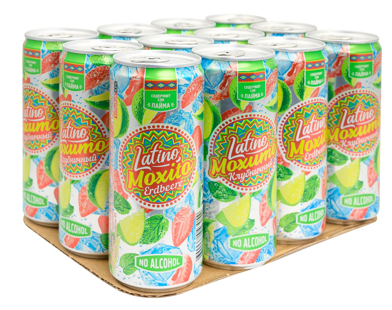 12er Pack Latino Moxito Erdbeere mit Limette 330ml inkl. Pfand