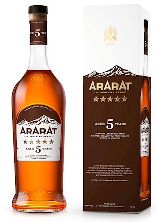 0,5L ARARAT Brandy 5* im Karton alc. 40% // Арарат бренди 5 летний 40° 