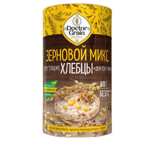 80g Dr. Grain Knäckebrot Körnermischung  //Dr. Grain Хлебцы хрустящие зерновой МИКС