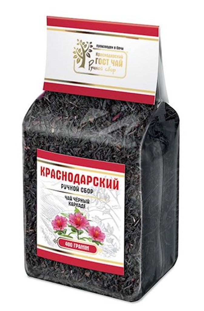 400g KrasnodarGostTee Schwarzer Tee „Karkade“  // Черный чай «Каркаде» 