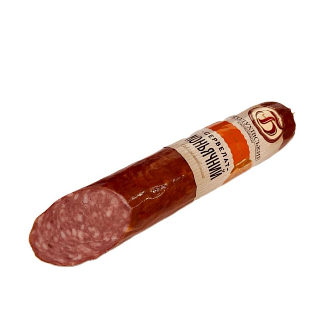 Bogodukhivsky Salami geräuchert Konjacnij ca.300g // Сервелат "Коньячний'' полукопченая   Bogodukhivsky Salami geräuchert Konjacnij ca.300g // Сервелат "Коньячний'' полукопченая