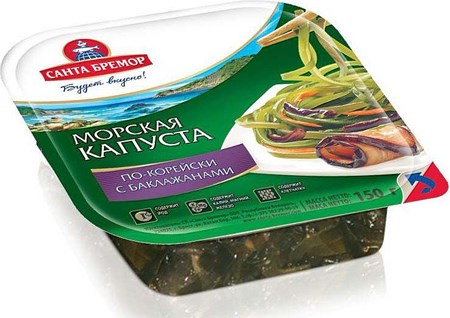 150g Santa Bremor Meeresalgensalat mit Auberginen // Морская капуста по корейски с Баклажанами