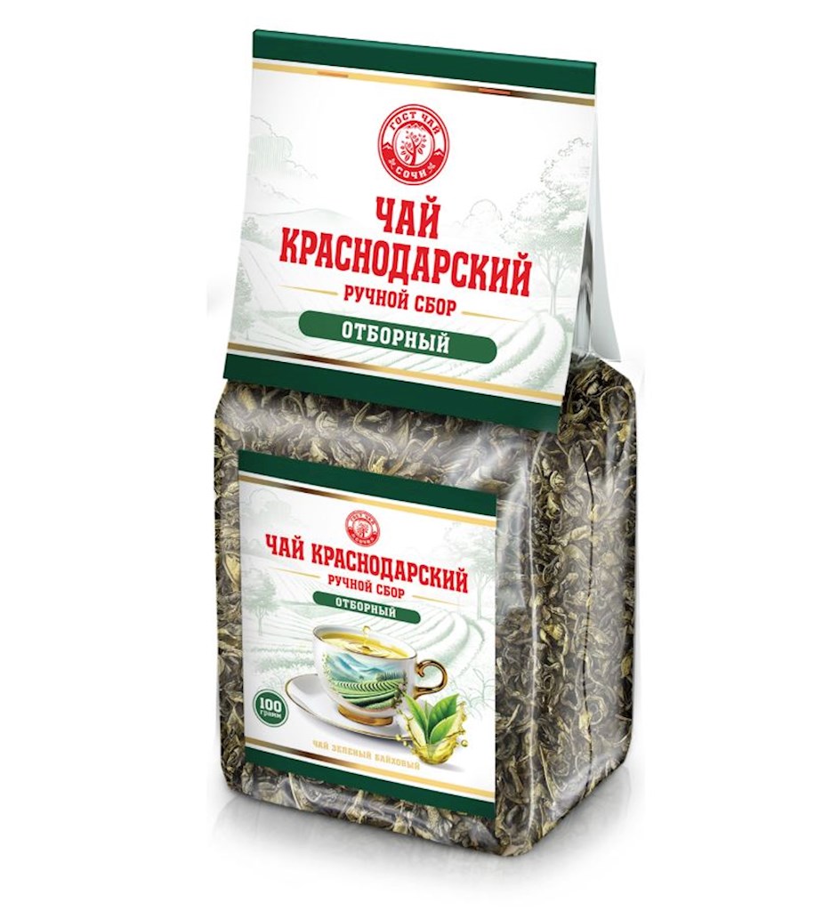 100g KrasnodarGostTee handgepflückter grüner Tee  // Зеленый Чай байховый 