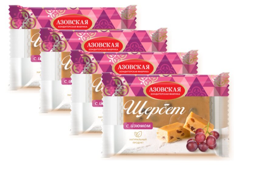 800g Scherbet 4er Vorteil-Set Weichkaramell mit Rosininen Sherbet Sorbet AKF