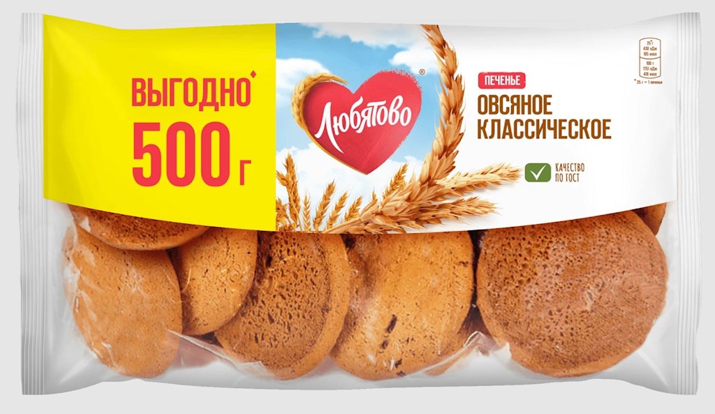 500g Lyubyatovo Haferkekse Klassik // Печенье Овсяное Классическое