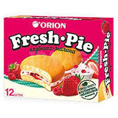 300g Orion Kekse Fresh Pie mit Erdbeer-Himbeergeschmack // Печенье Орион Fresh Pie