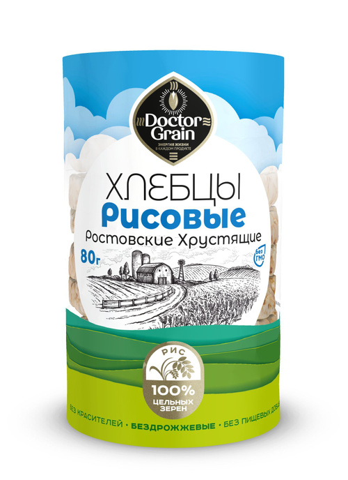 80g Dr. Grain Reis-Knäckebrot  //Dr. Grain Хлебцы хрустящие "Ростовские" рисовые