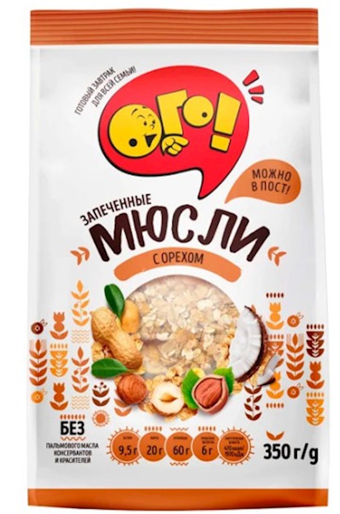 350g OGO! Müsli gebacken mit Nüssen // Мюсли запеченнуе с орехам