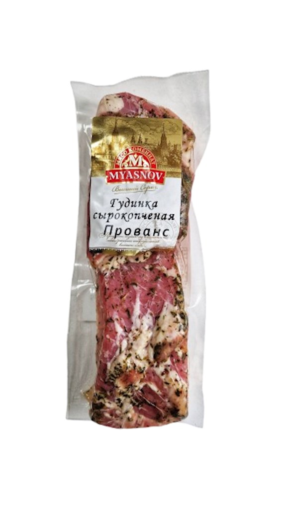 MYASNOV Schweinebauch geräuchert "Provans" ca.350g  // Грудинка сырокопченая Прованс 