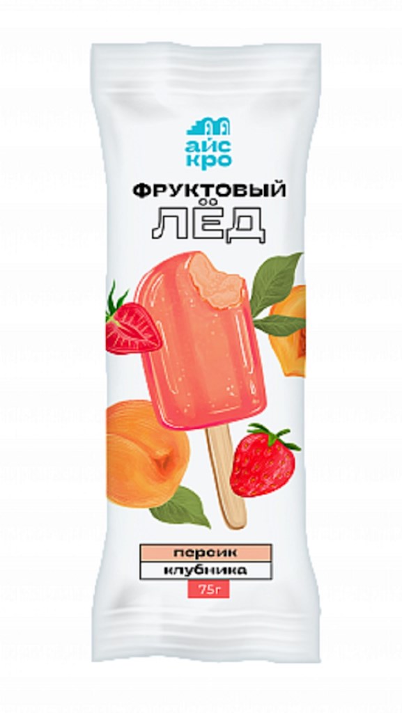 75g ICECRO Wassereis mit Pfirsichpüree/Erdbeerepüree // фруктовый лёд «Персик-клубника»   75g ICECRO Wassereis mit Pfirsichpüree/Erdbeerepüree // фруктовый лёд «Персик-клубника»