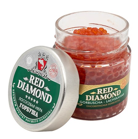 200g Kaviar Gorbuscha Red Diamond Glas -18° // Икра лососевая горбуша, зернистая малосол